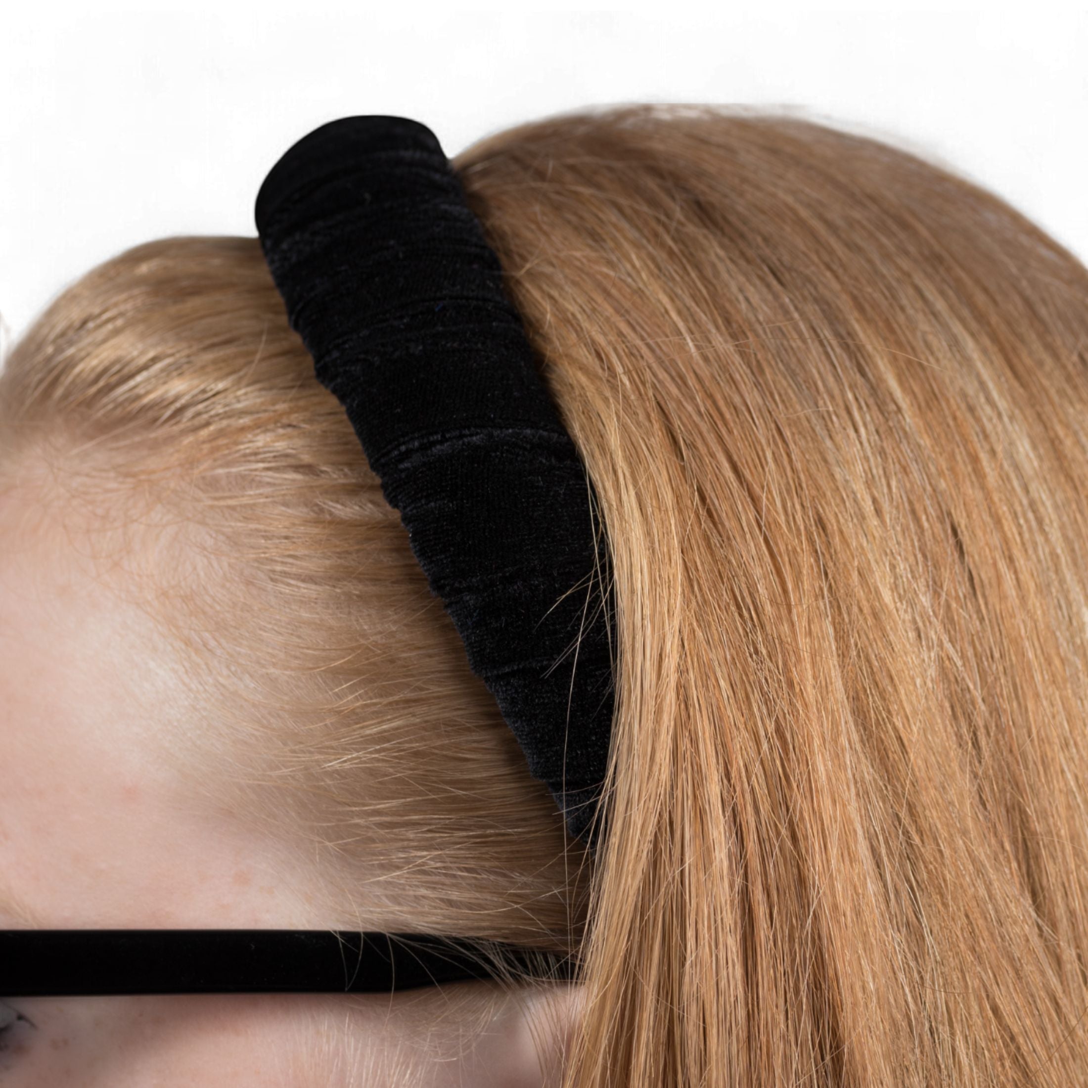 Classic Black Velvet Padded Headband