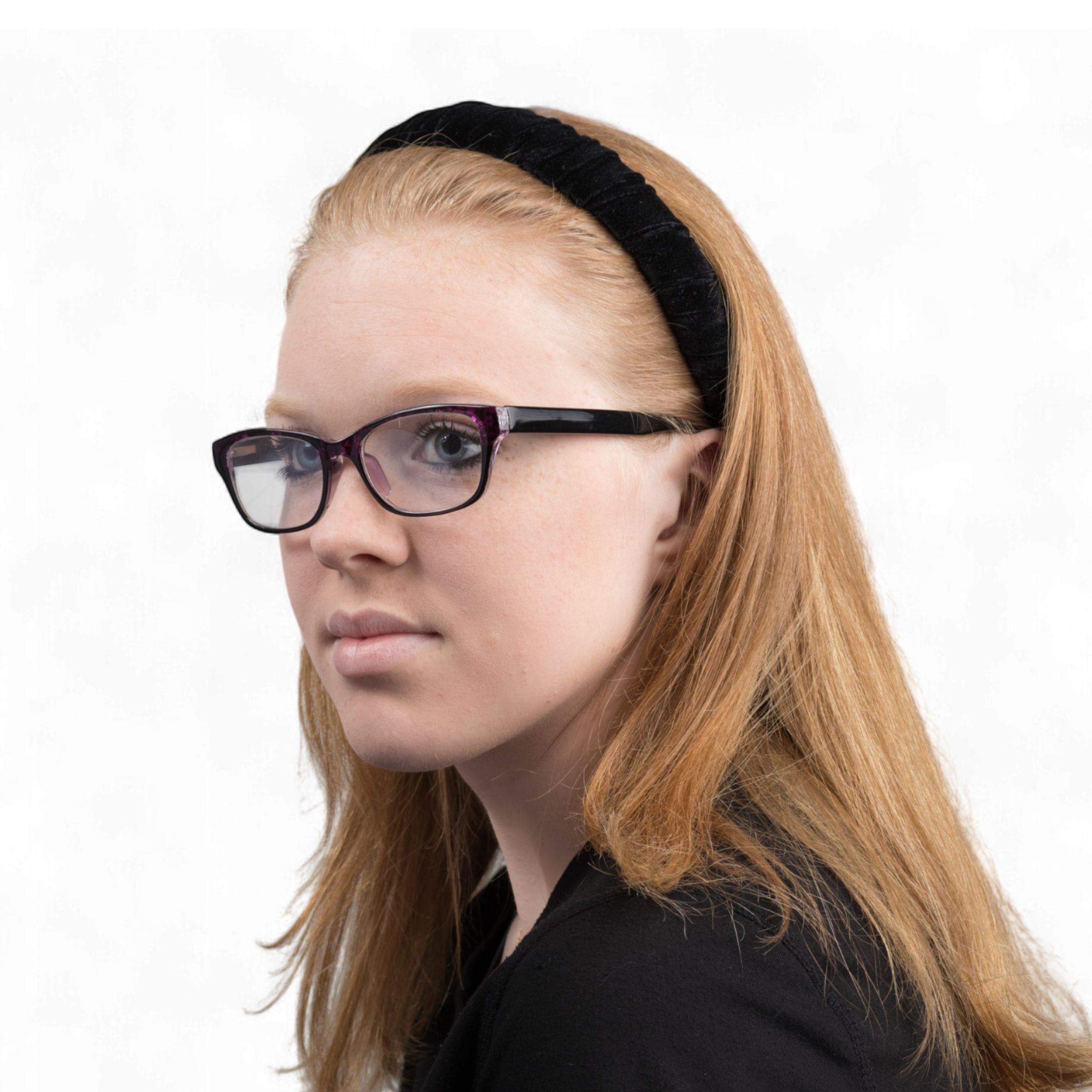 Classic Black Velvet Padded Headband