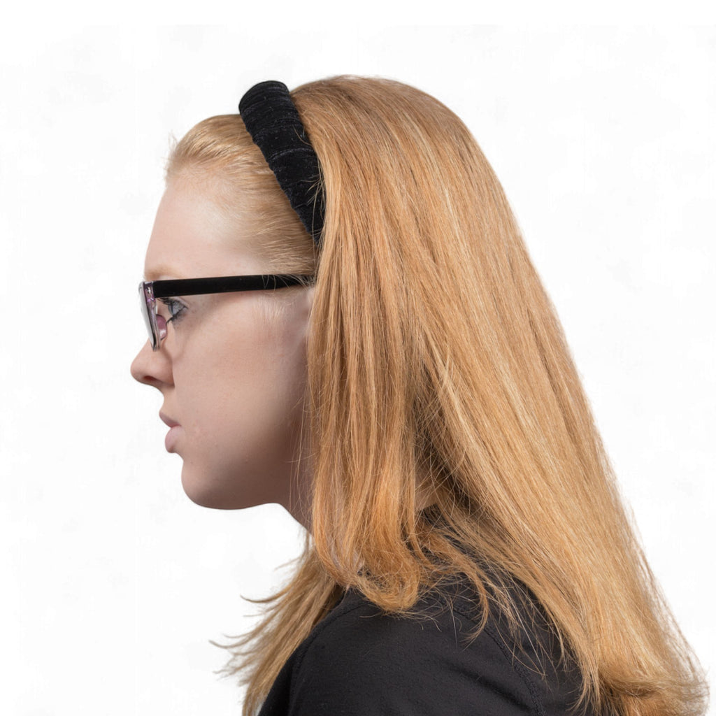 Classic Black Velvet Padded Headband