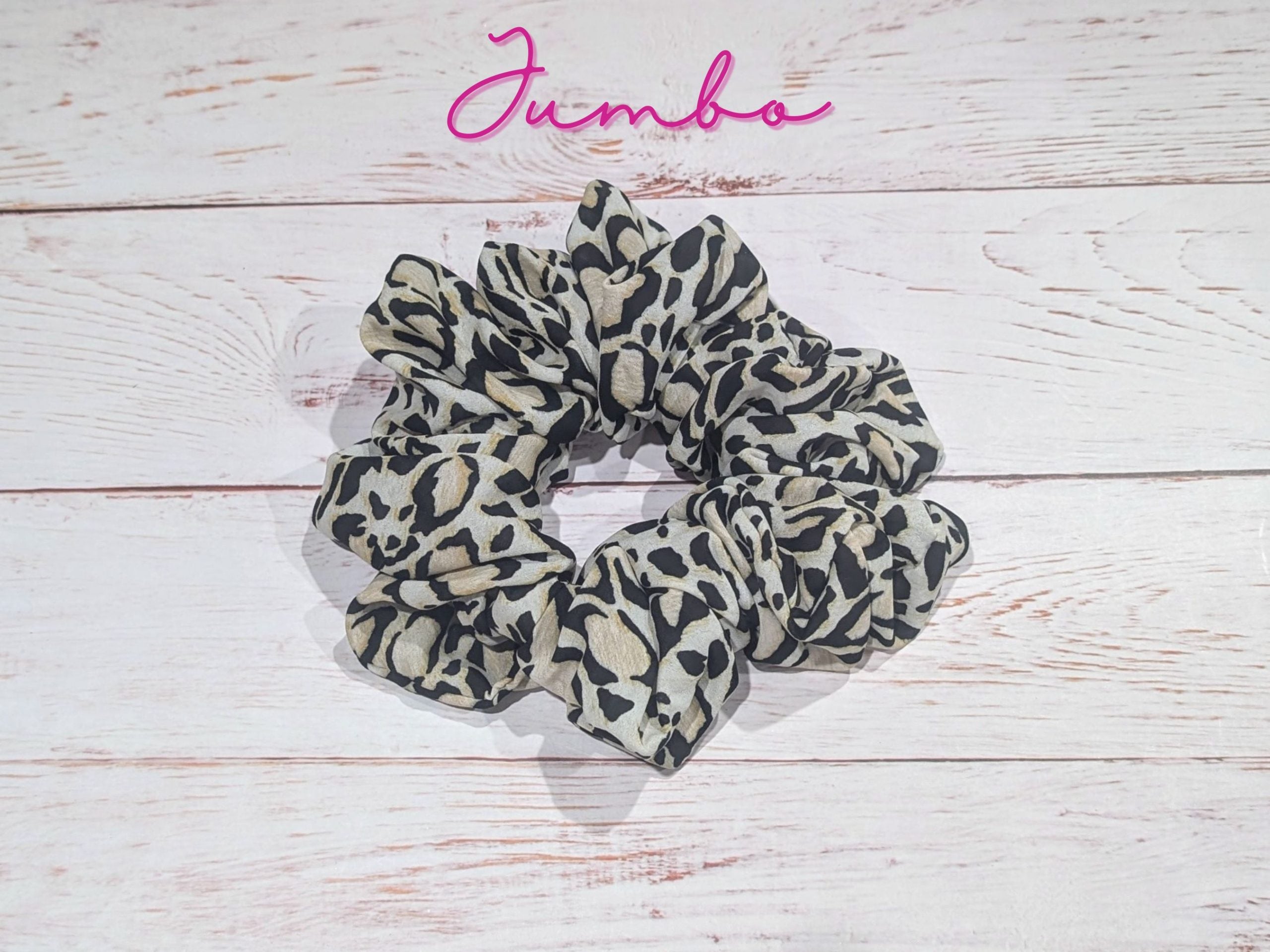 Leopard Crepe de chine Hair Scrunchie - Jumbo