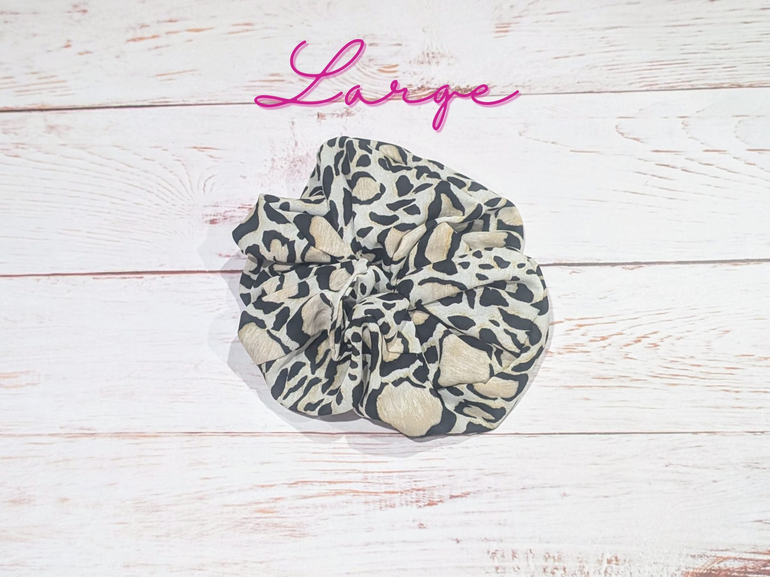 Leopard Crepe de chine Hair Scrunchie - Large