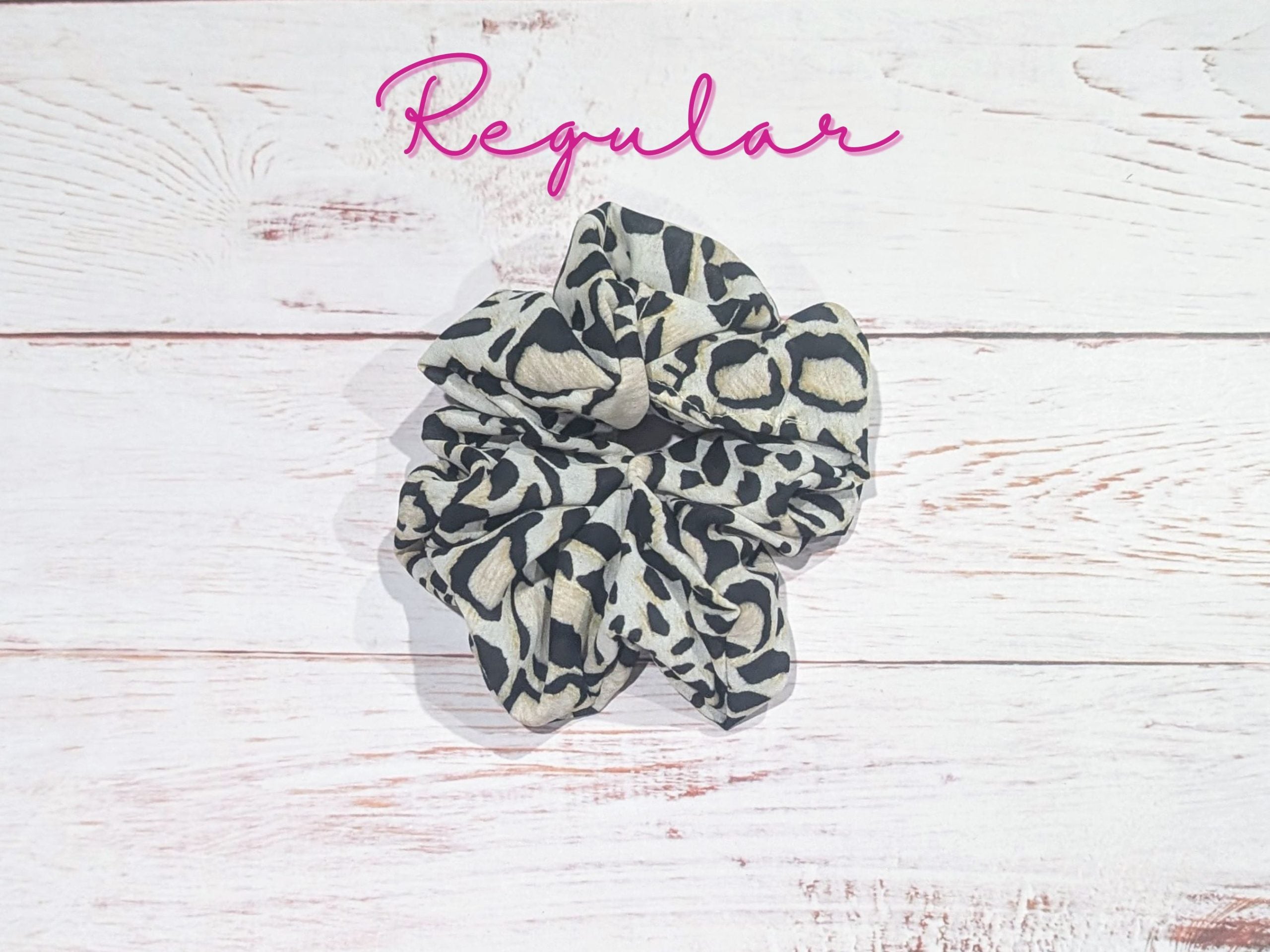 Leopard Crepe de chine Hair Scrunchie - Regular