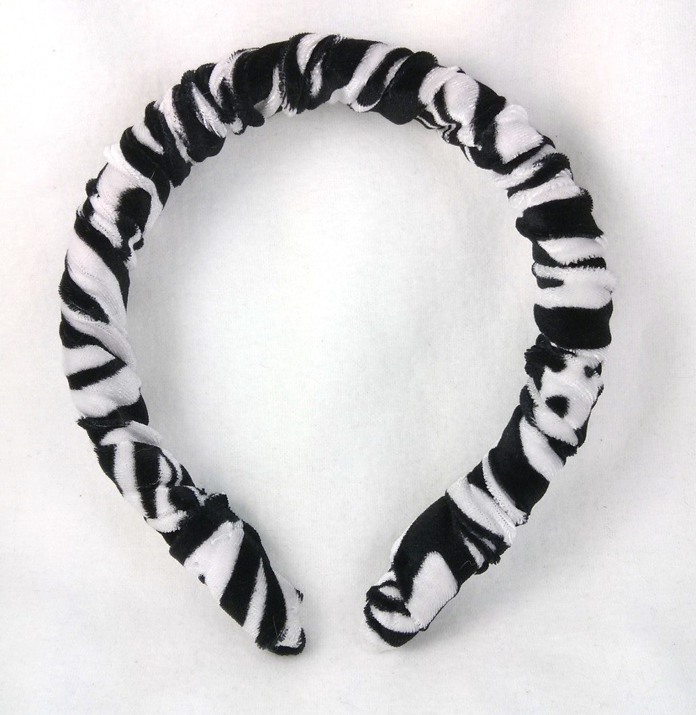 Zebra Pattern Velvet Padded Headband