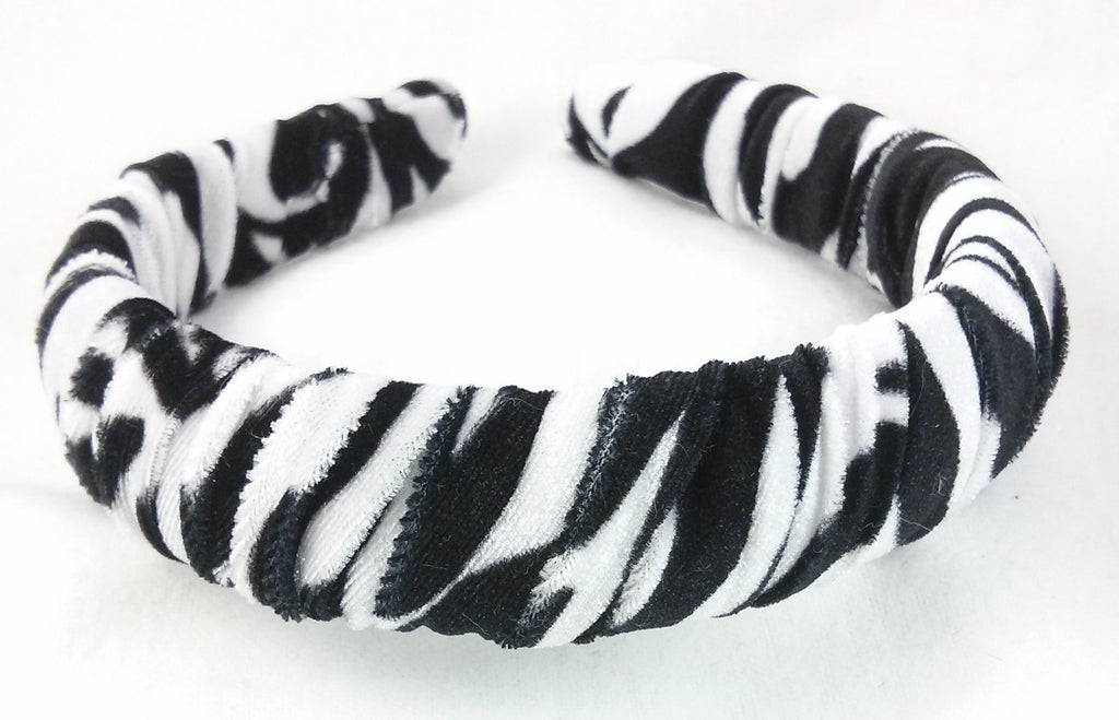 Zebra Pattern Velvet Padded Headband