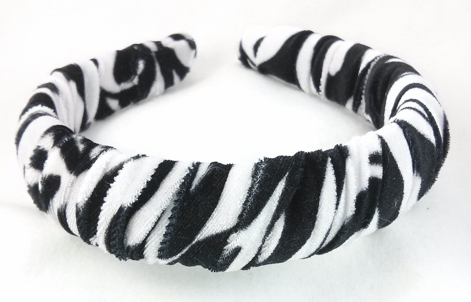 Zebra Pattern Velvet Padded Headband