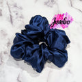 Navy Silk Hair Scrunchies