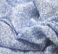 Sky Blue/White Floral Crinkled Chiffon Scrunchy