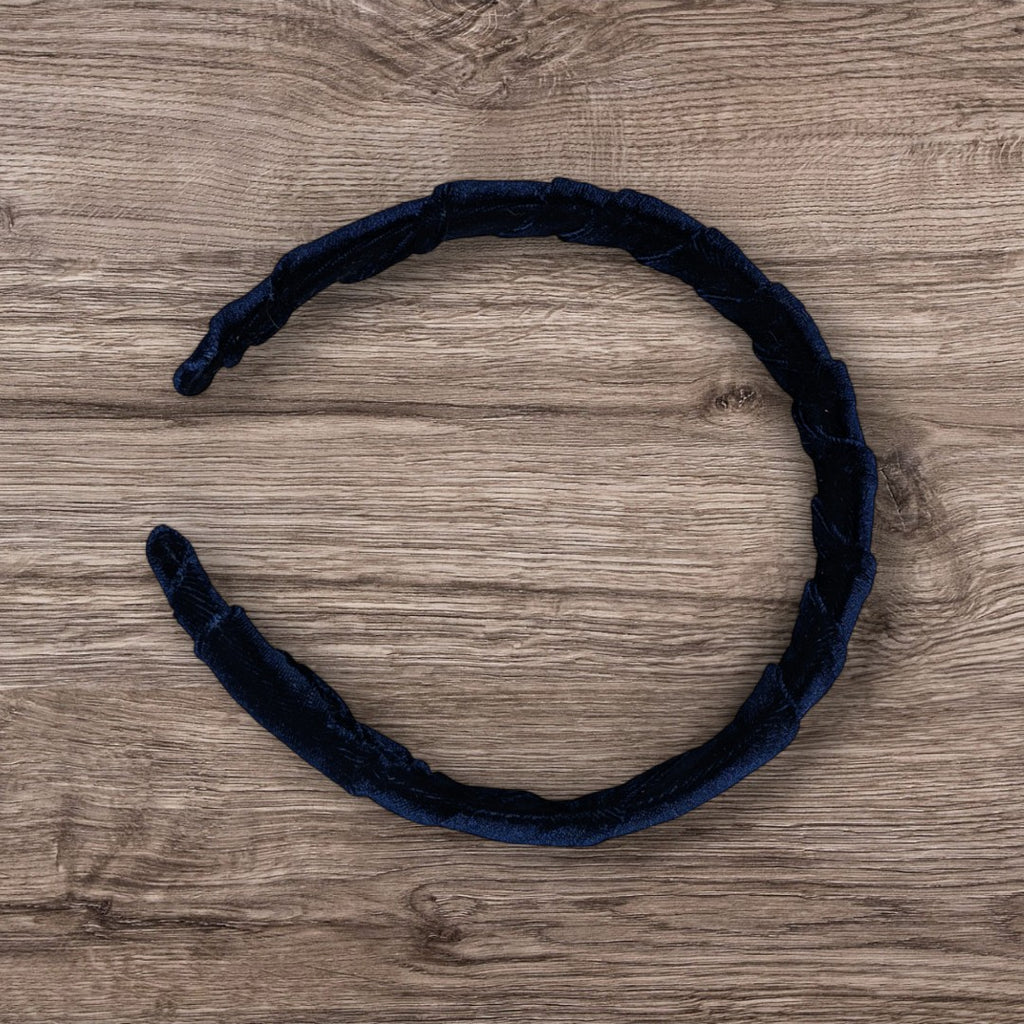 Navy Blue Velvet Padded Headband