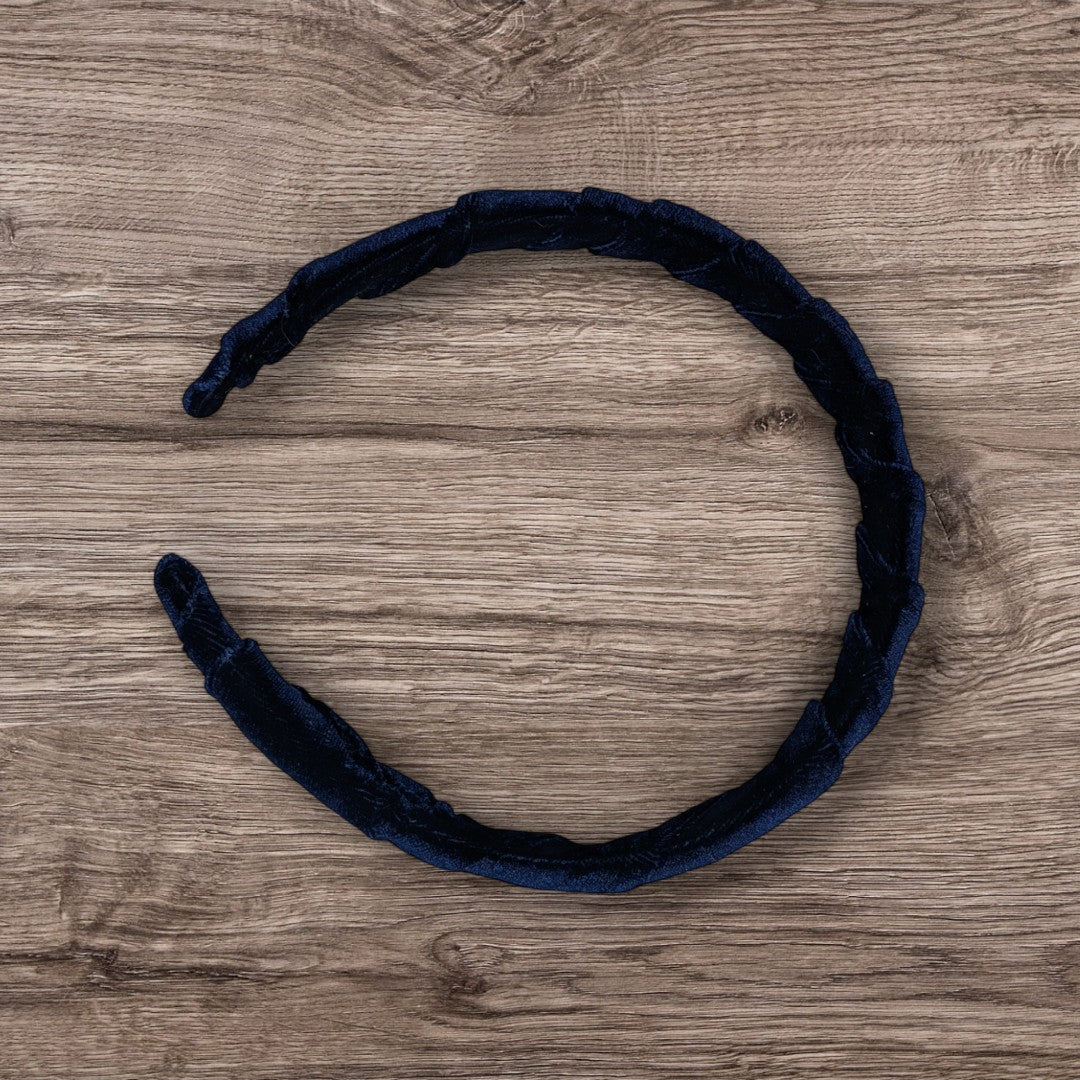 Navy Blue Velvet Padded Headband