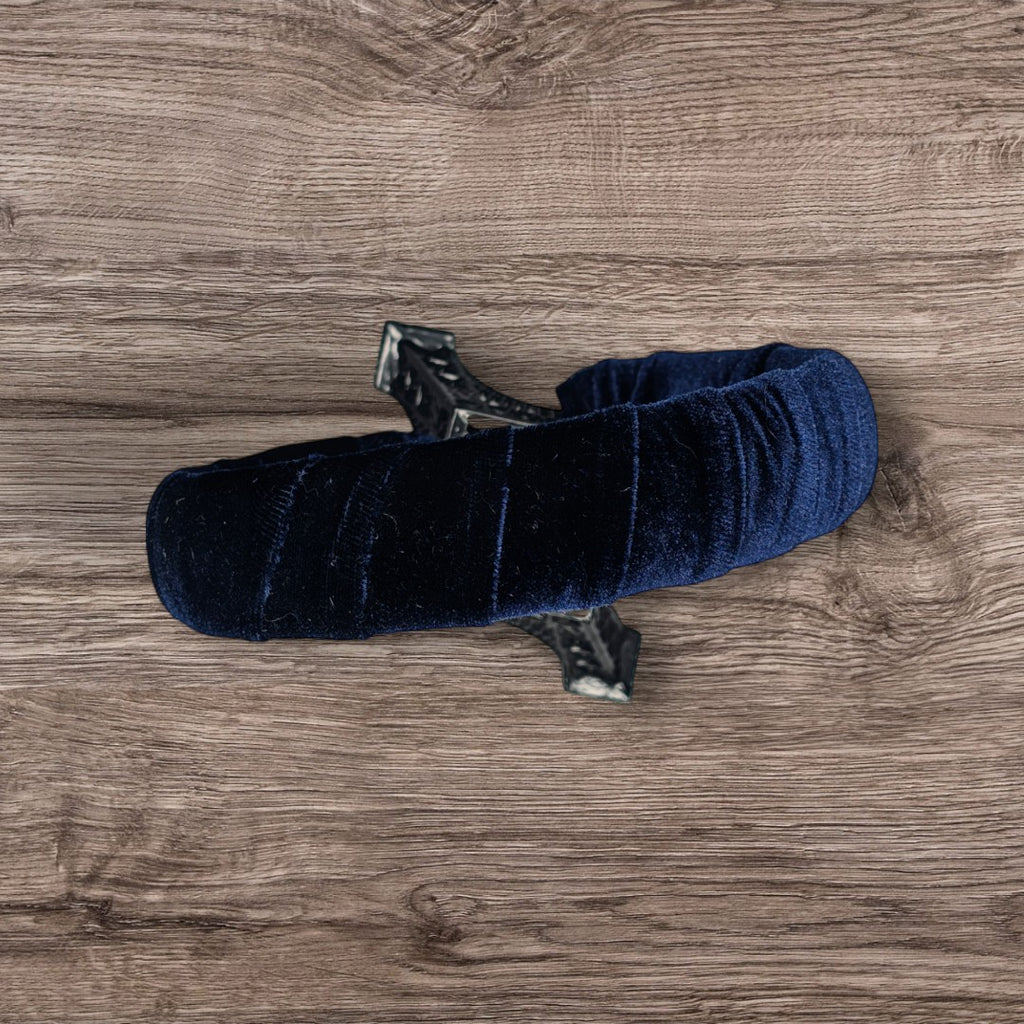 Navy Blue Velvet Padded Headband