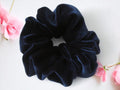 Navy Blue Velvet Scrunchies - Regular