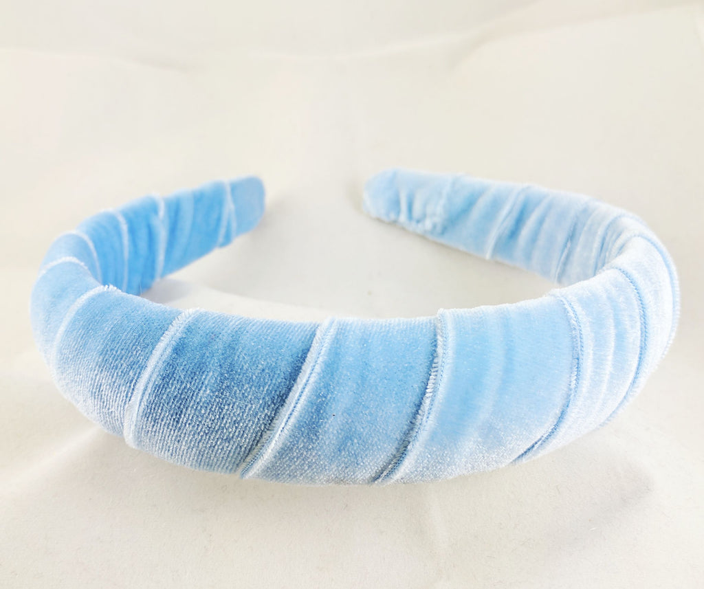 light blue velvet headband