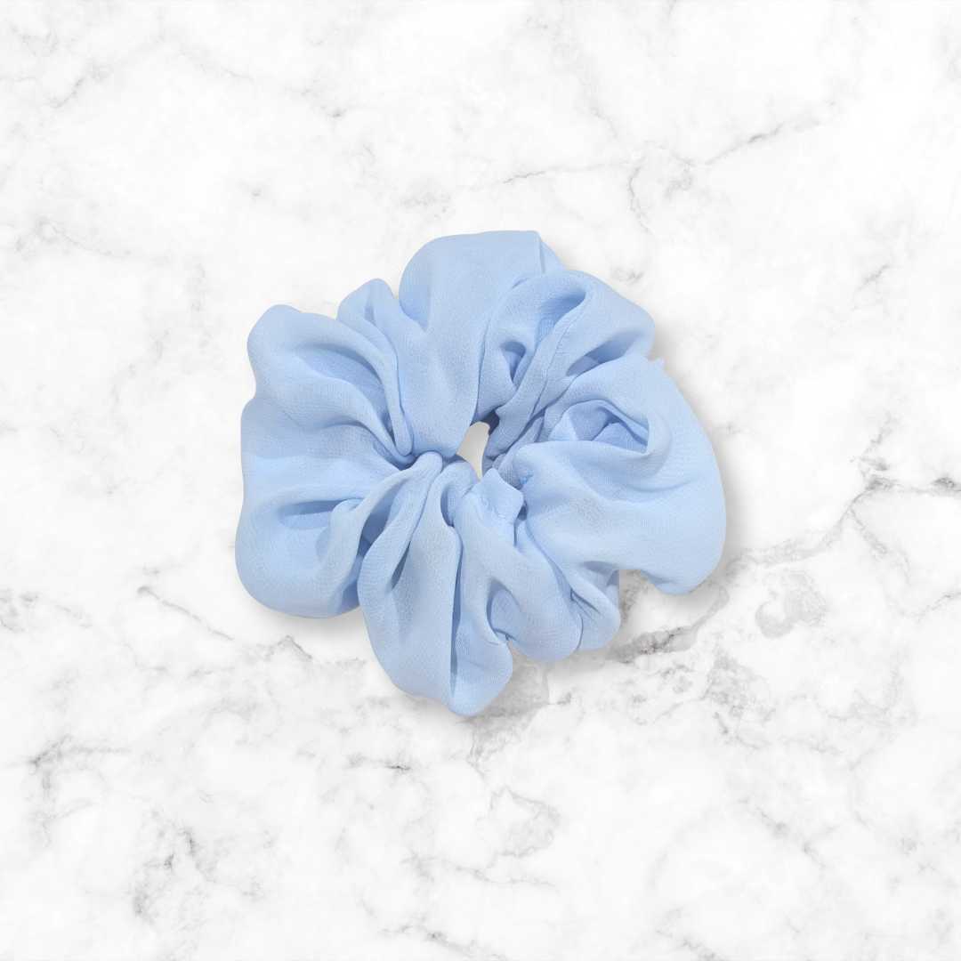 Baby Blue Chiffon Hair Scrunchy
