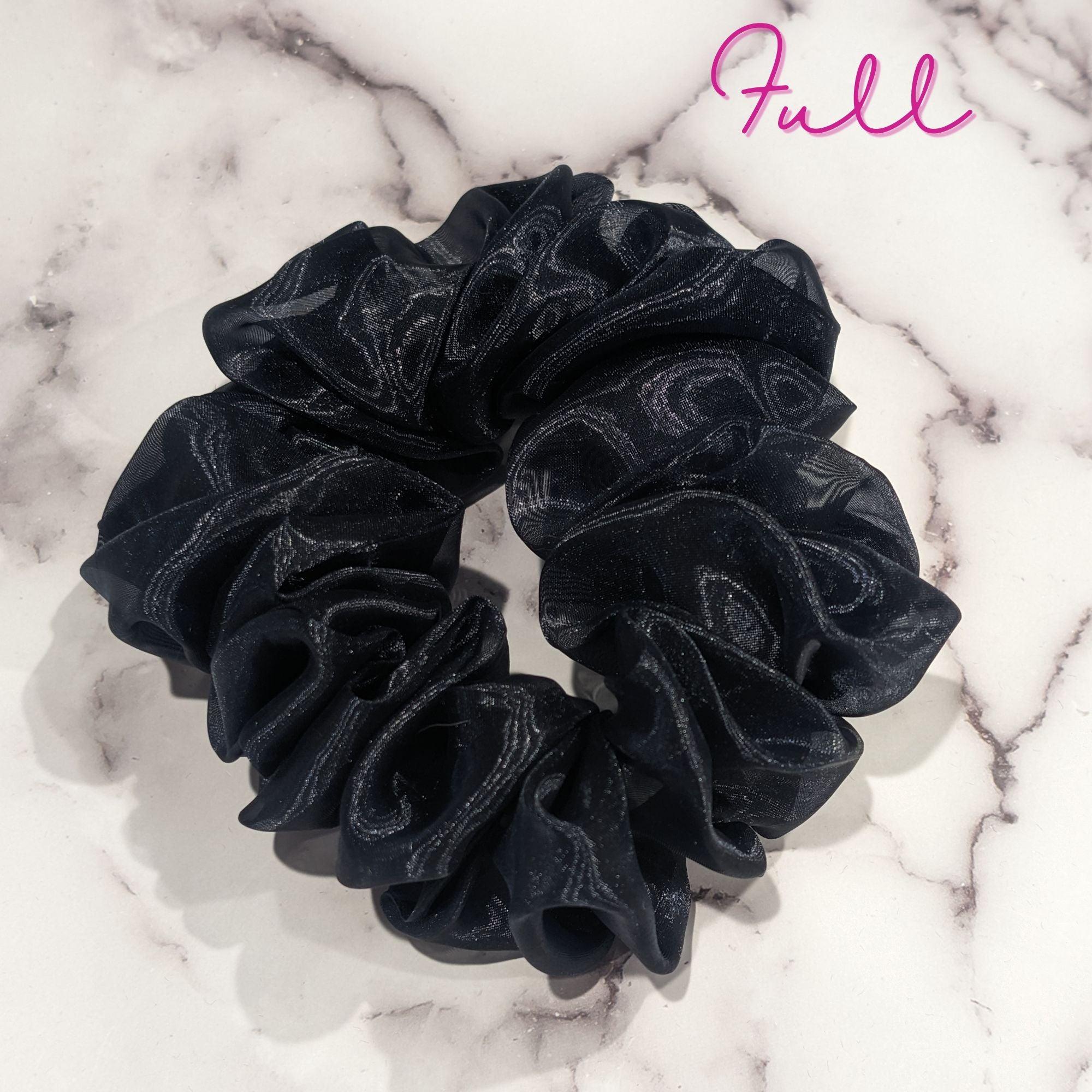 Navy Blue Organza Hair Scrunchy - Full