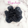 Navy Blue Organza Hair Scrunchy - Regular