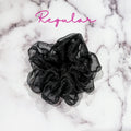 Black Organza Hair Scrunchy - Regular