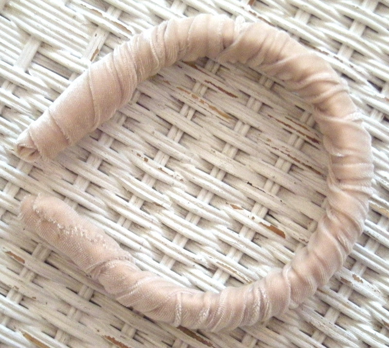 Cream velvet headband