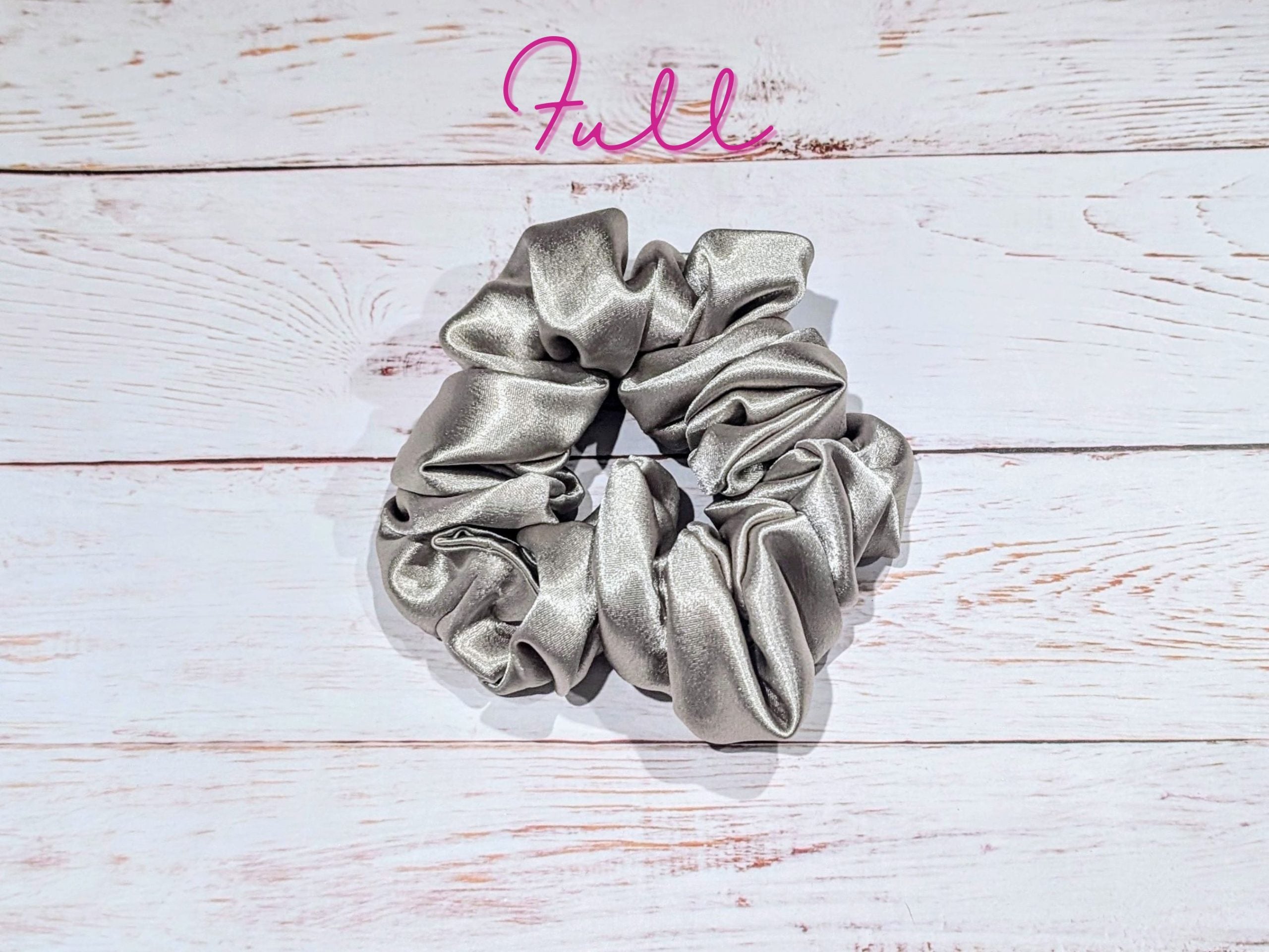 Champagne Satin Hair Scrunchy - Full