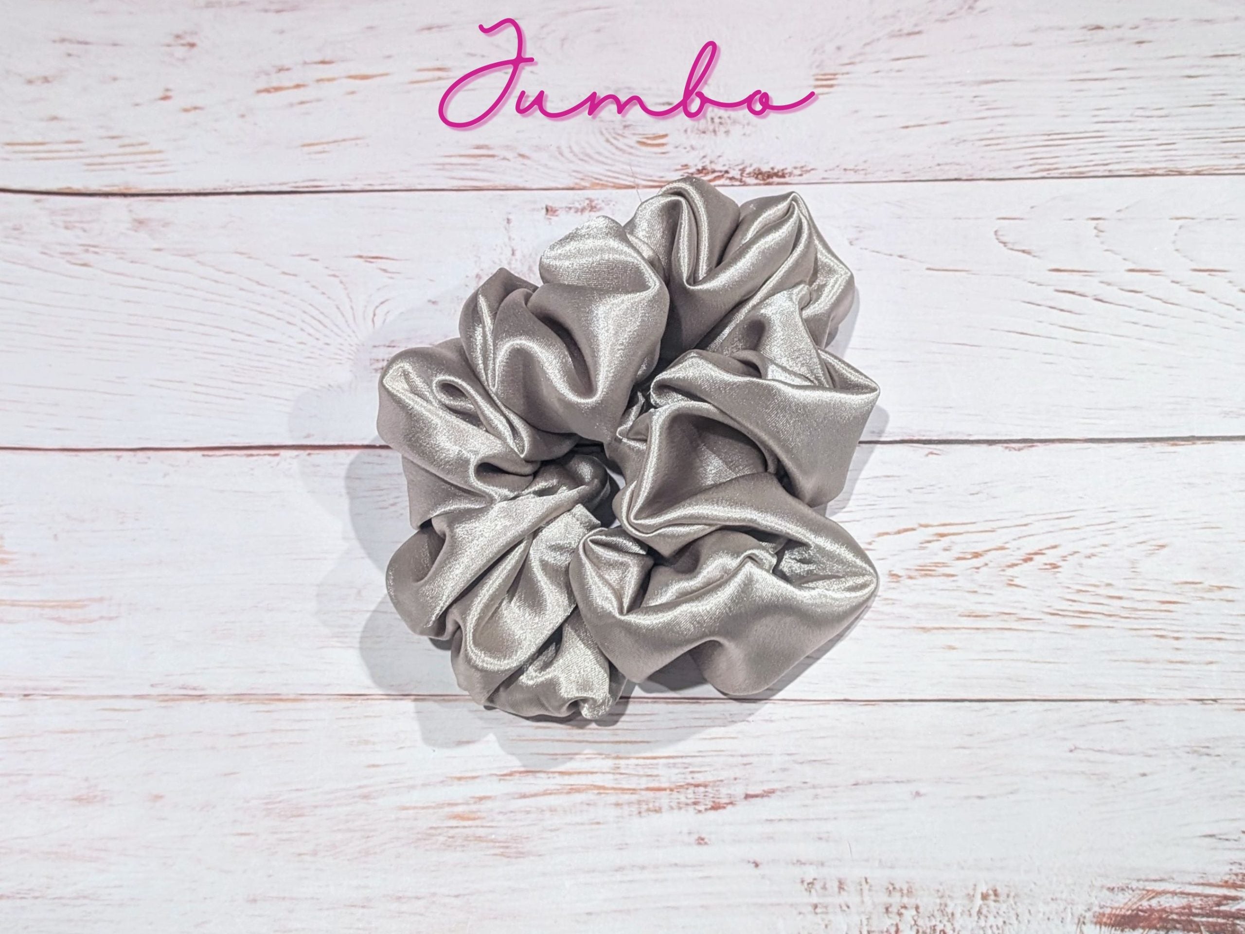 Champagne Satin Hair Scrunchy - Jumbo