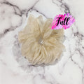 Champagne Crystal Organza Hair Scrunchy