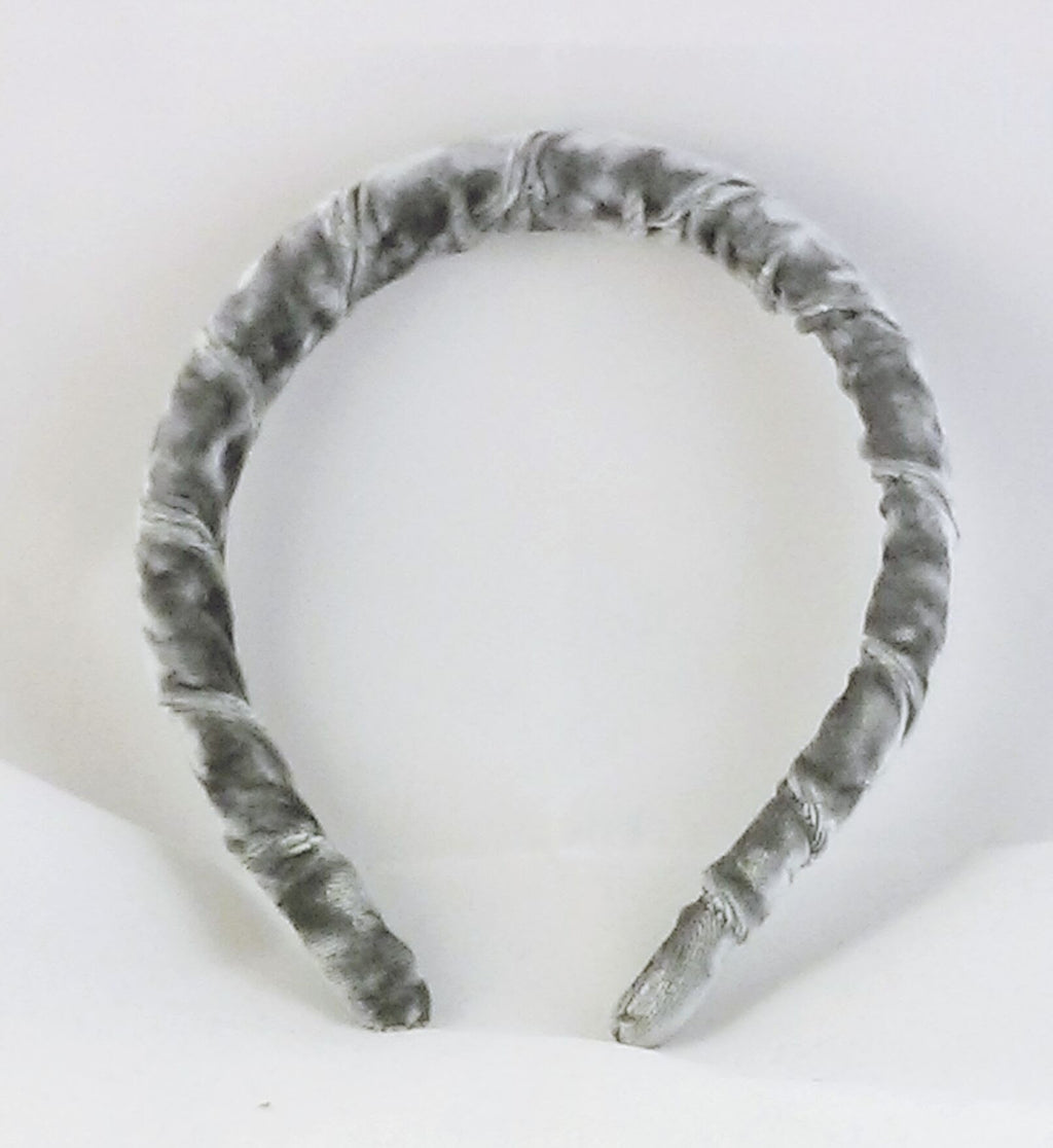 Charcoal Crushed Velvet Headband