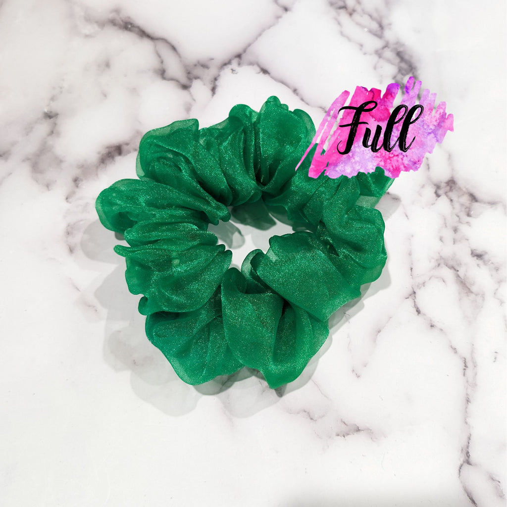 Kelly Green Organza Scrunchy - Perfect for St. Patrick's Day!