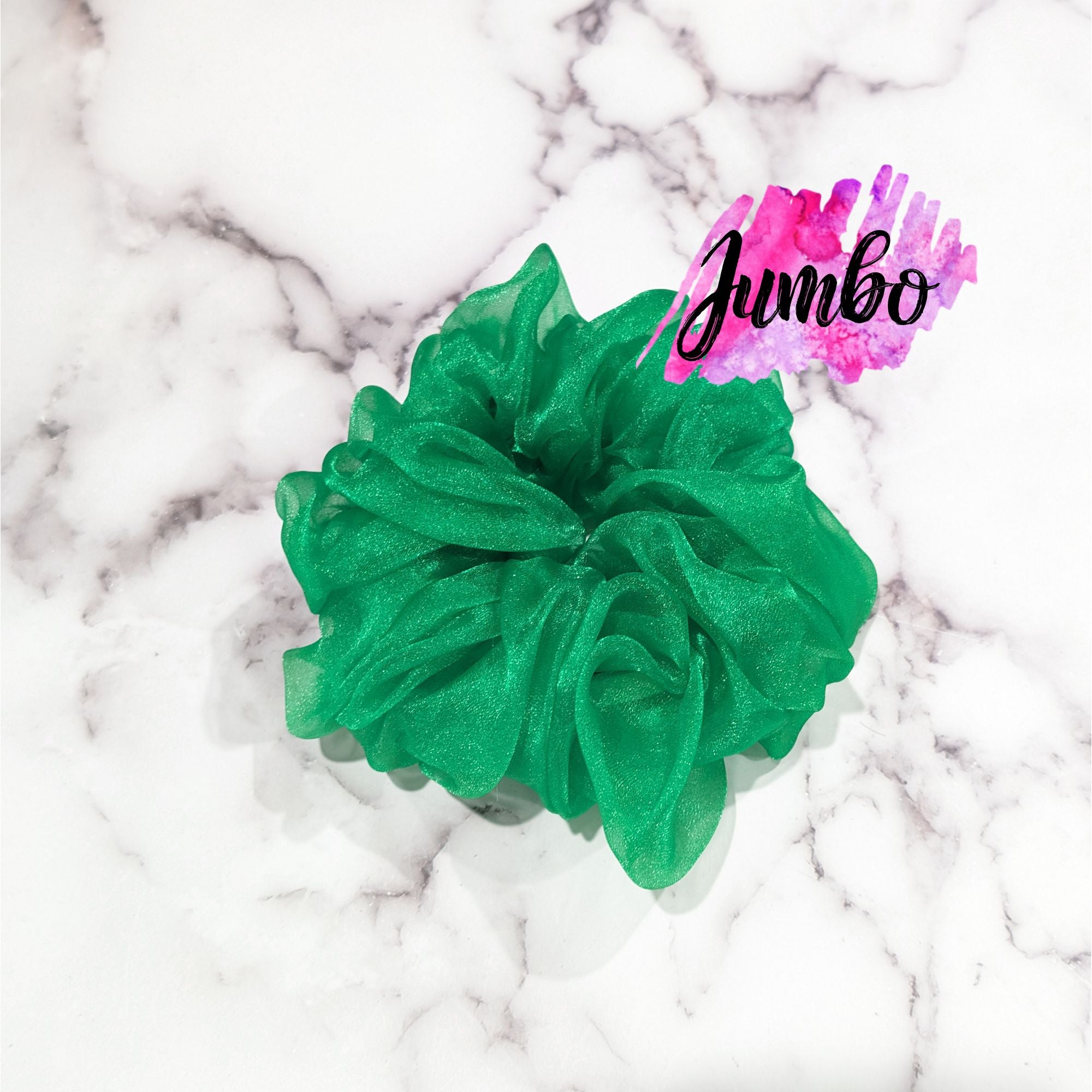 Kelly Green Organza Scrunchy - Perfect for St. Patrick's Day!
