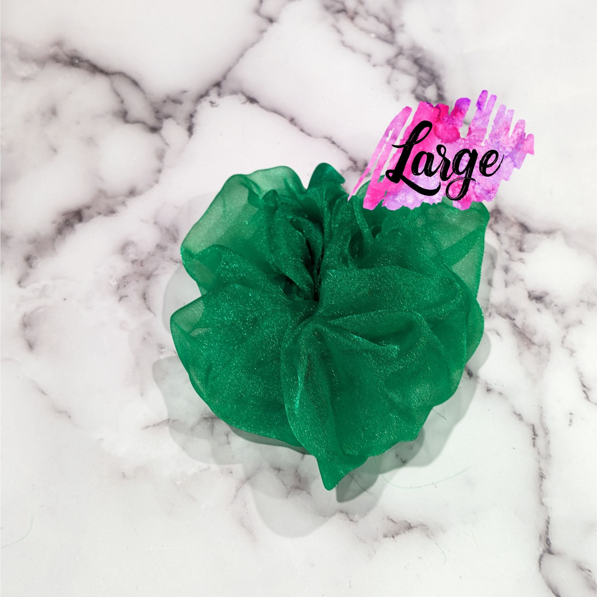 Kelly Green Organza Scrunchy - Perfect for St. Patrick's Day!