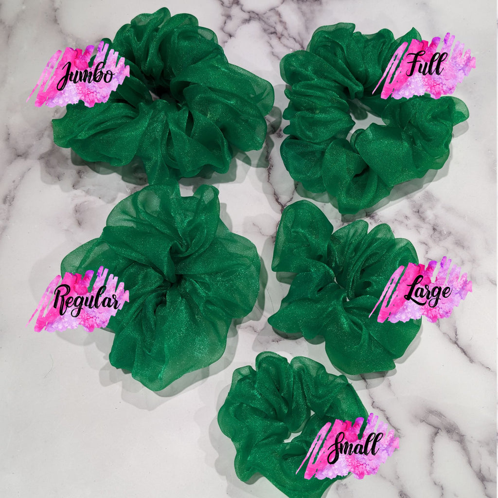Kelly Green Organza Scrunchy - Perfect for St. Patrick's Day!
