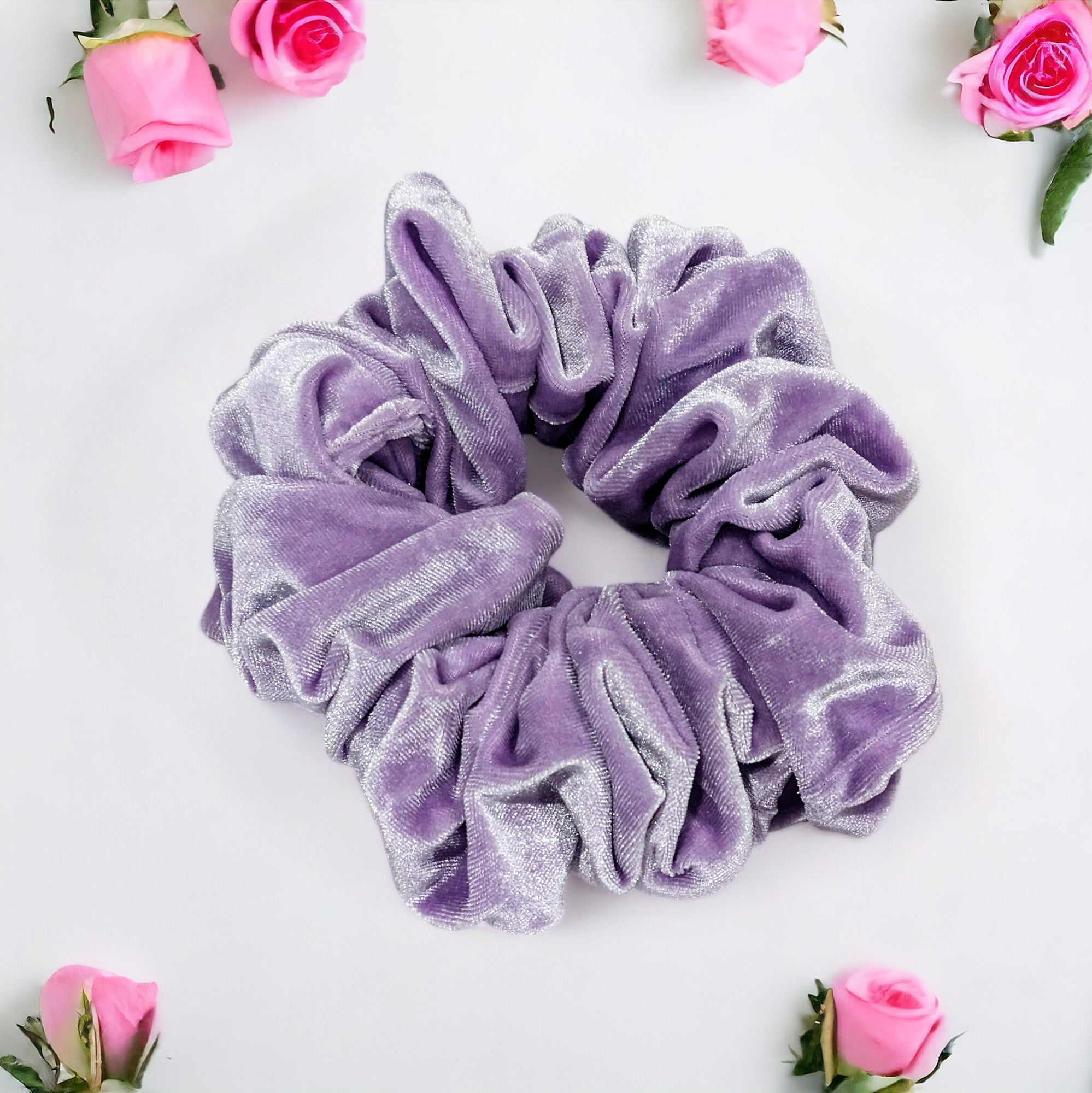 Lilac Velvet Hair Scrunchy - Jumbo