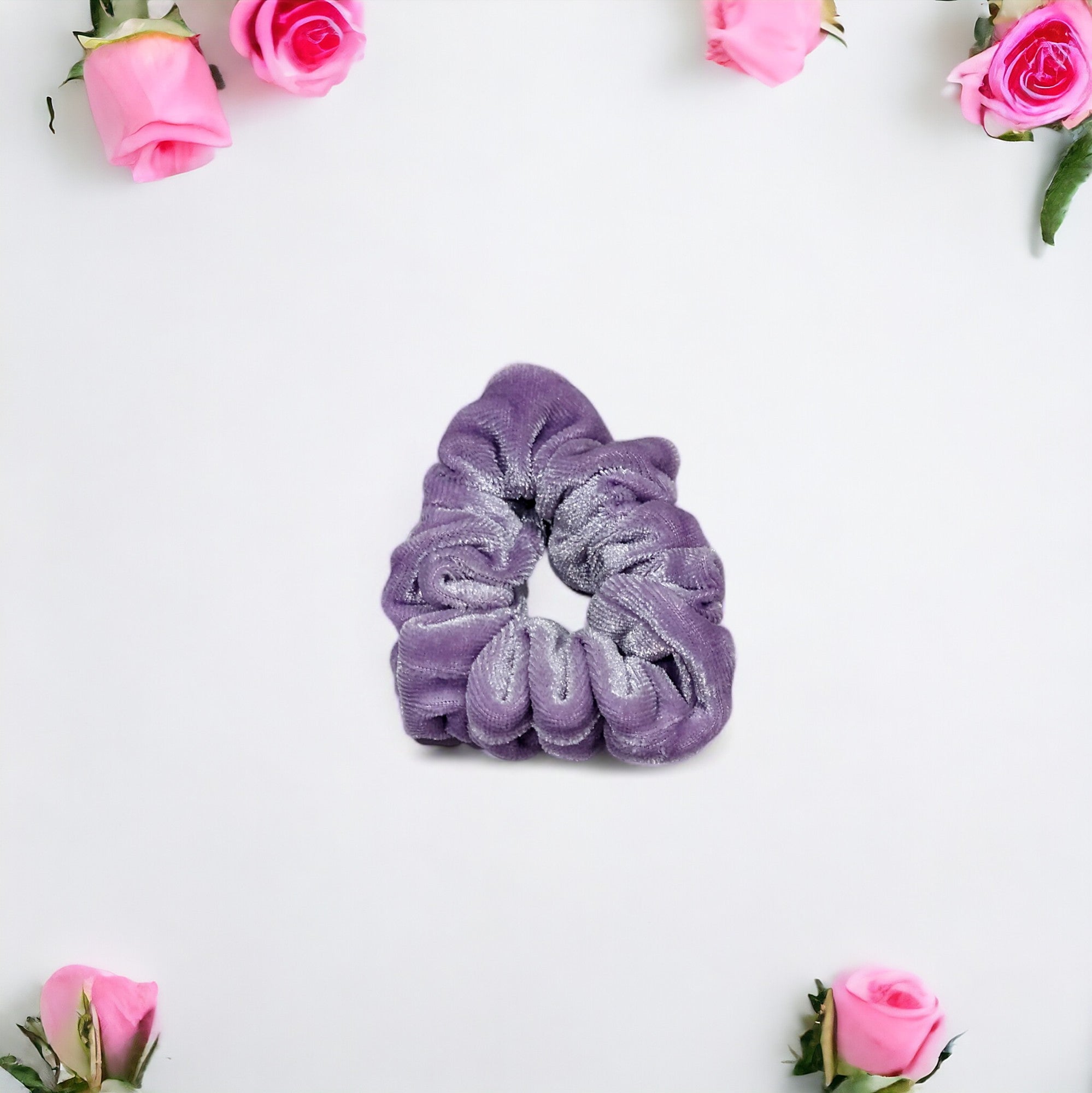 Lilac Velvet Hair Scrunchy - Twiggy Scrunchies