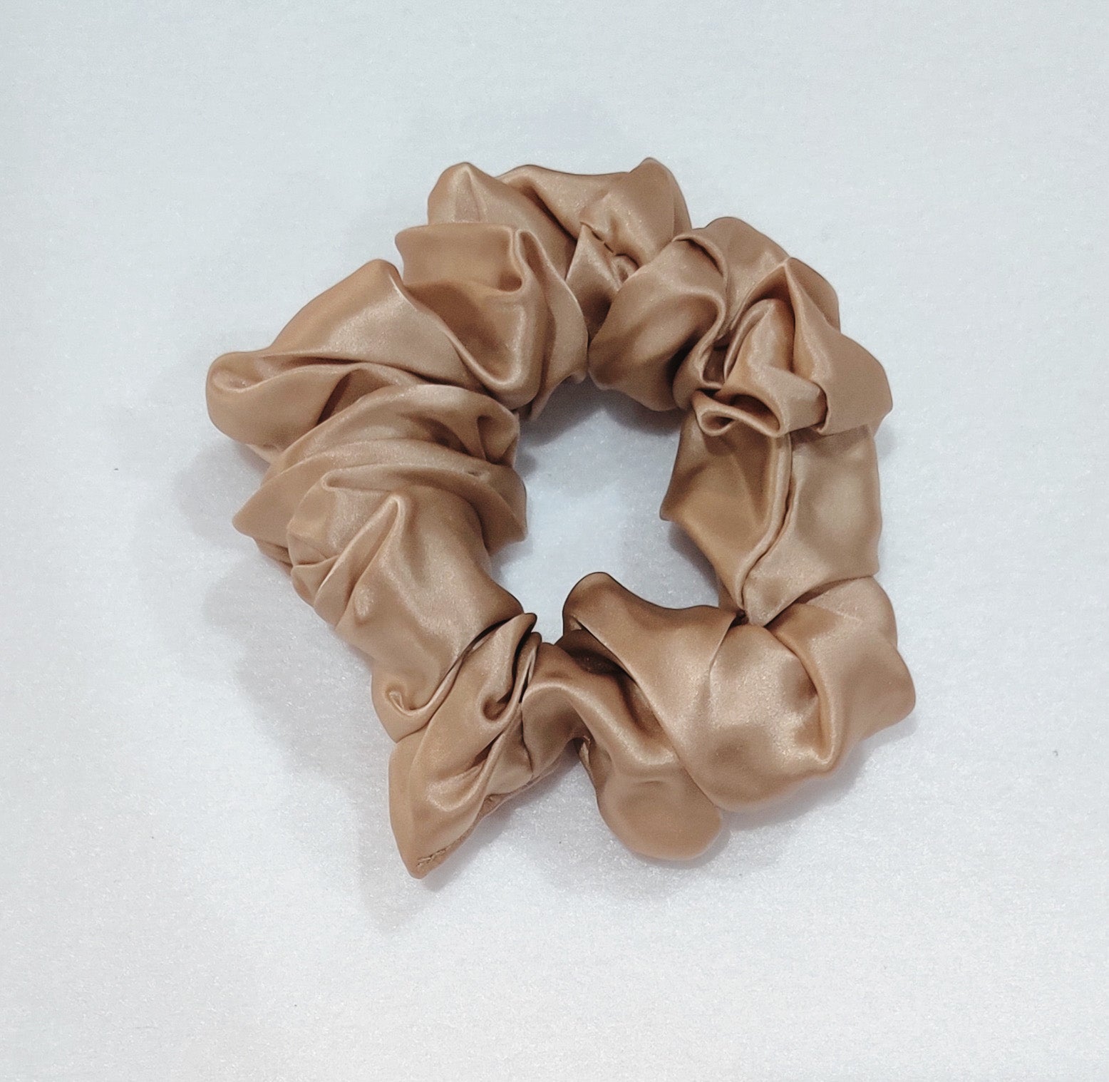 Taupe Silk Charmeuse Scrunchy - Full