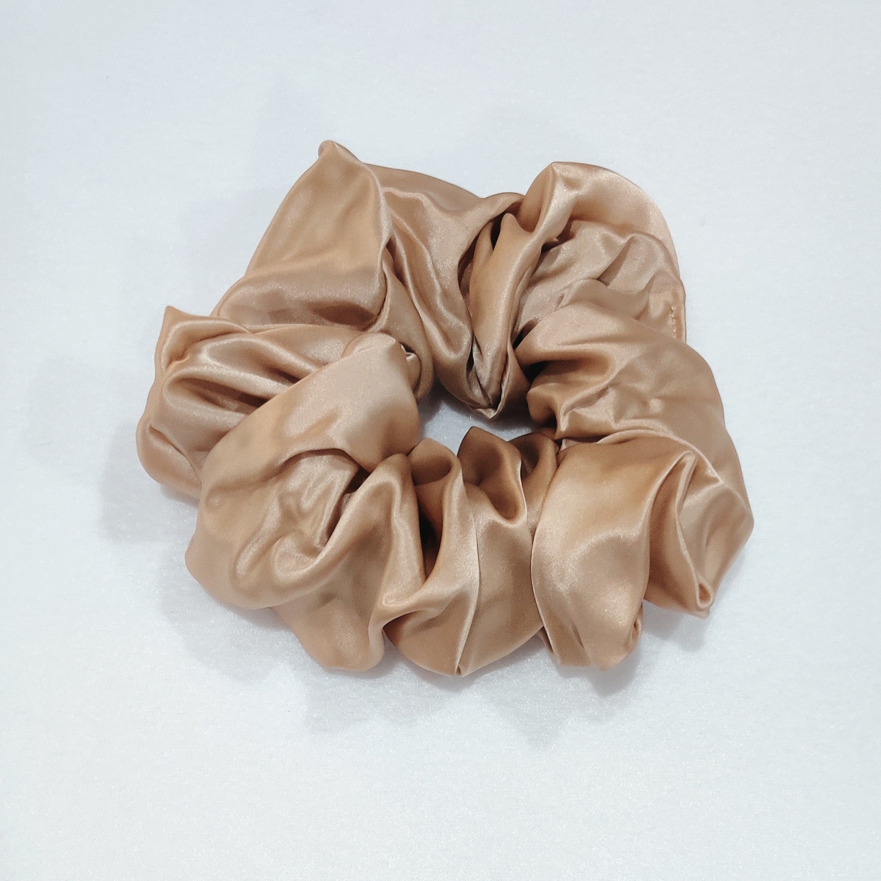 Taupe Silk Charmeuse Scrunchy - Jumbo