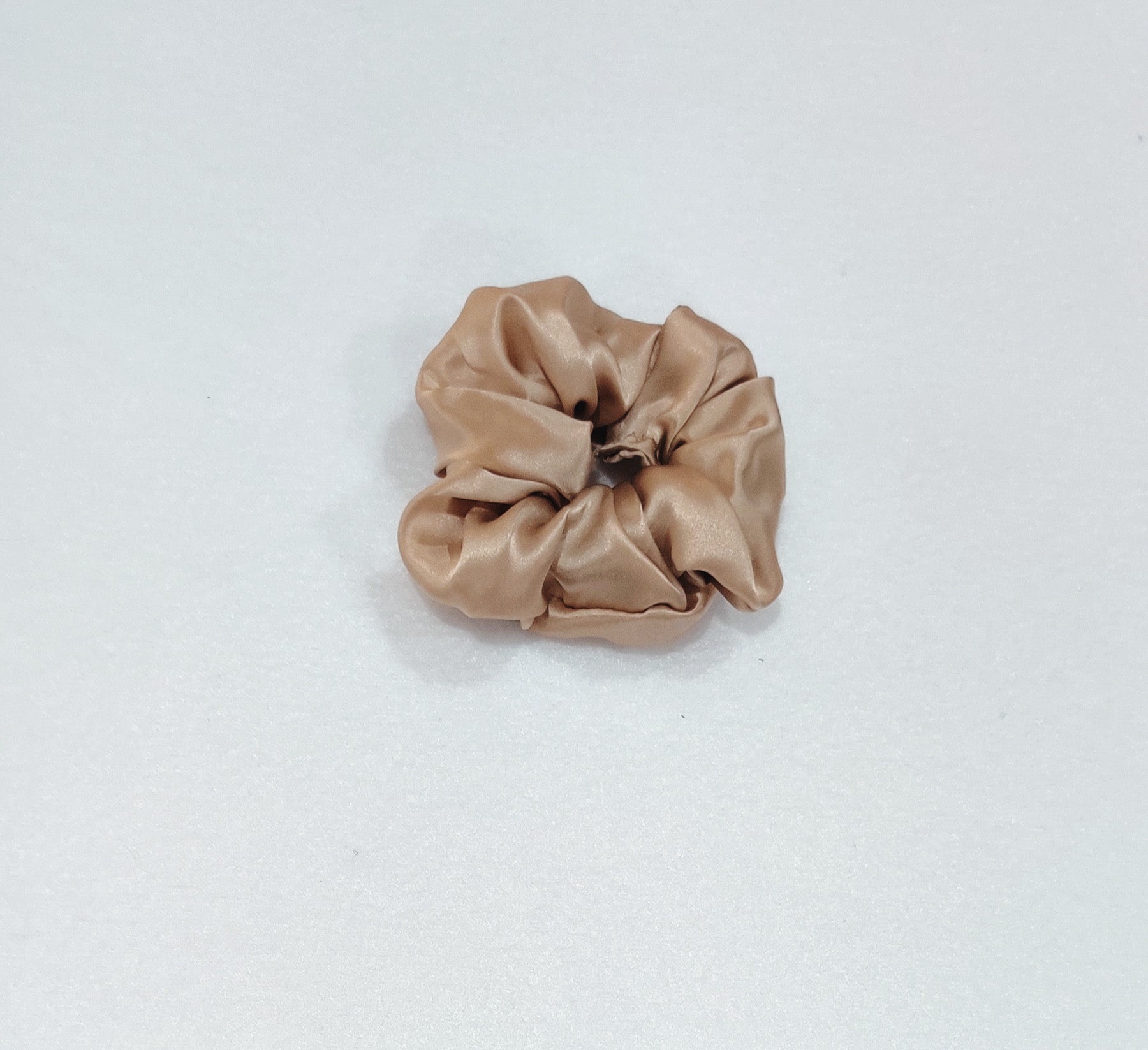 Taupe Silk Charmeuse Scrunchy - Small
