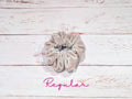 Beige Crushed Velvet Hair Scrunchie - Regular