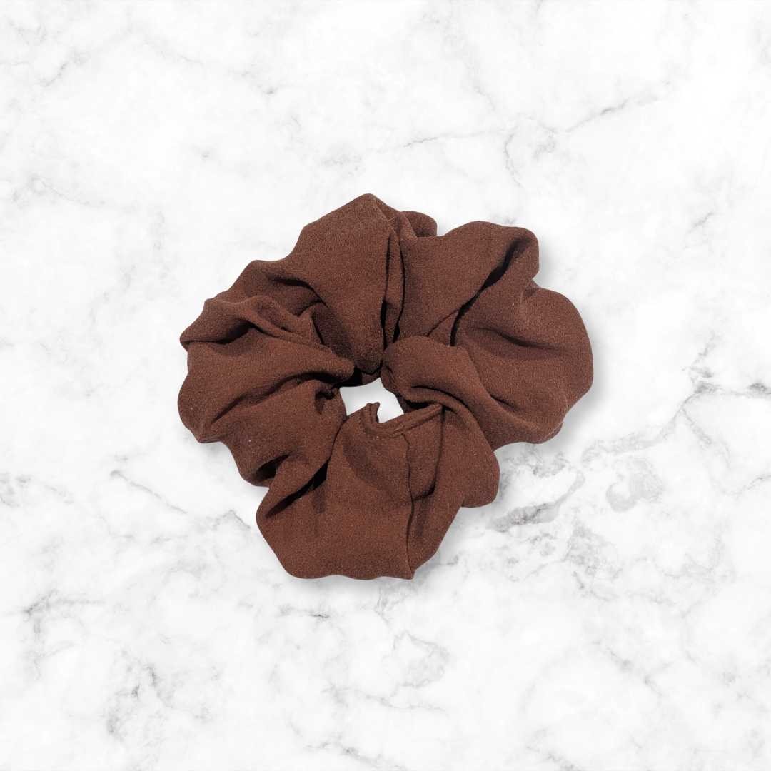 Light Brown Silk Georgette Scrunchy