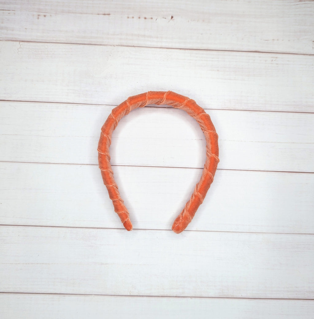 Orange Velvet Padded Headband