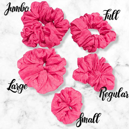 Candy Pink Jacquard Organza Hair Scrunchy