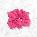 Candy Pink Jacquard Organza Hair Scrunchy