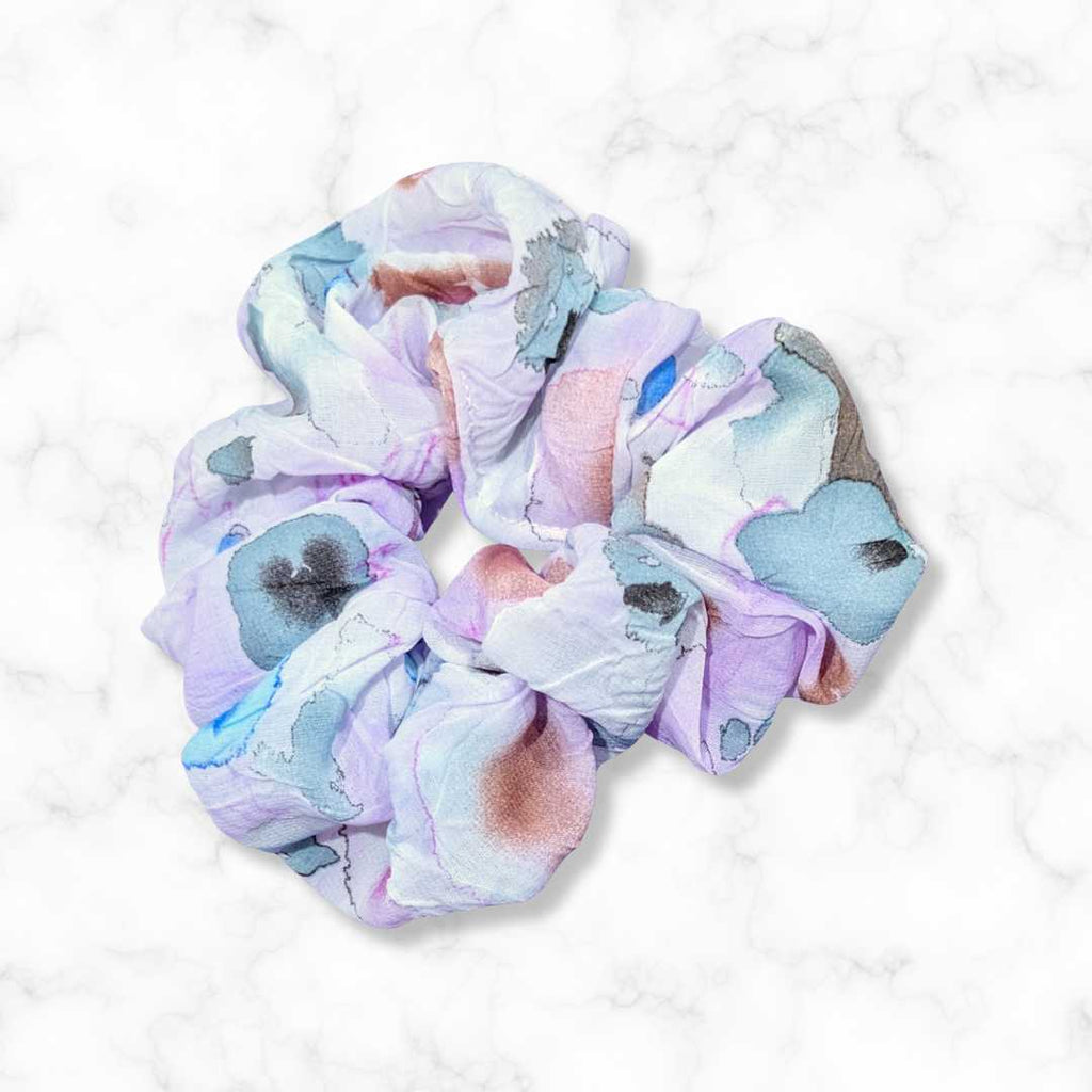 lavender print crinkle chiffon