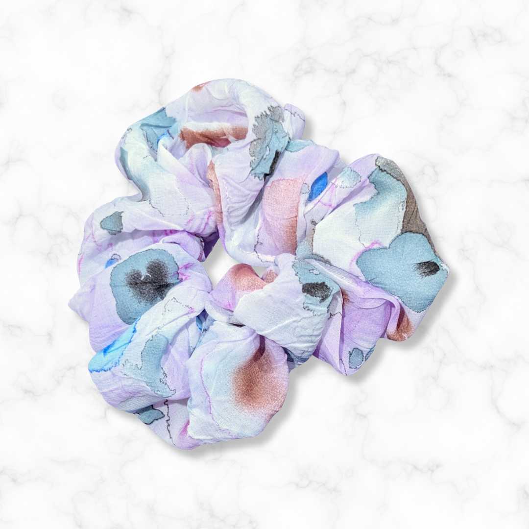lavender print crinkle chiffon