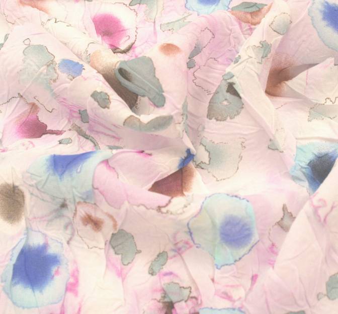 lavender print crinkle chiffon