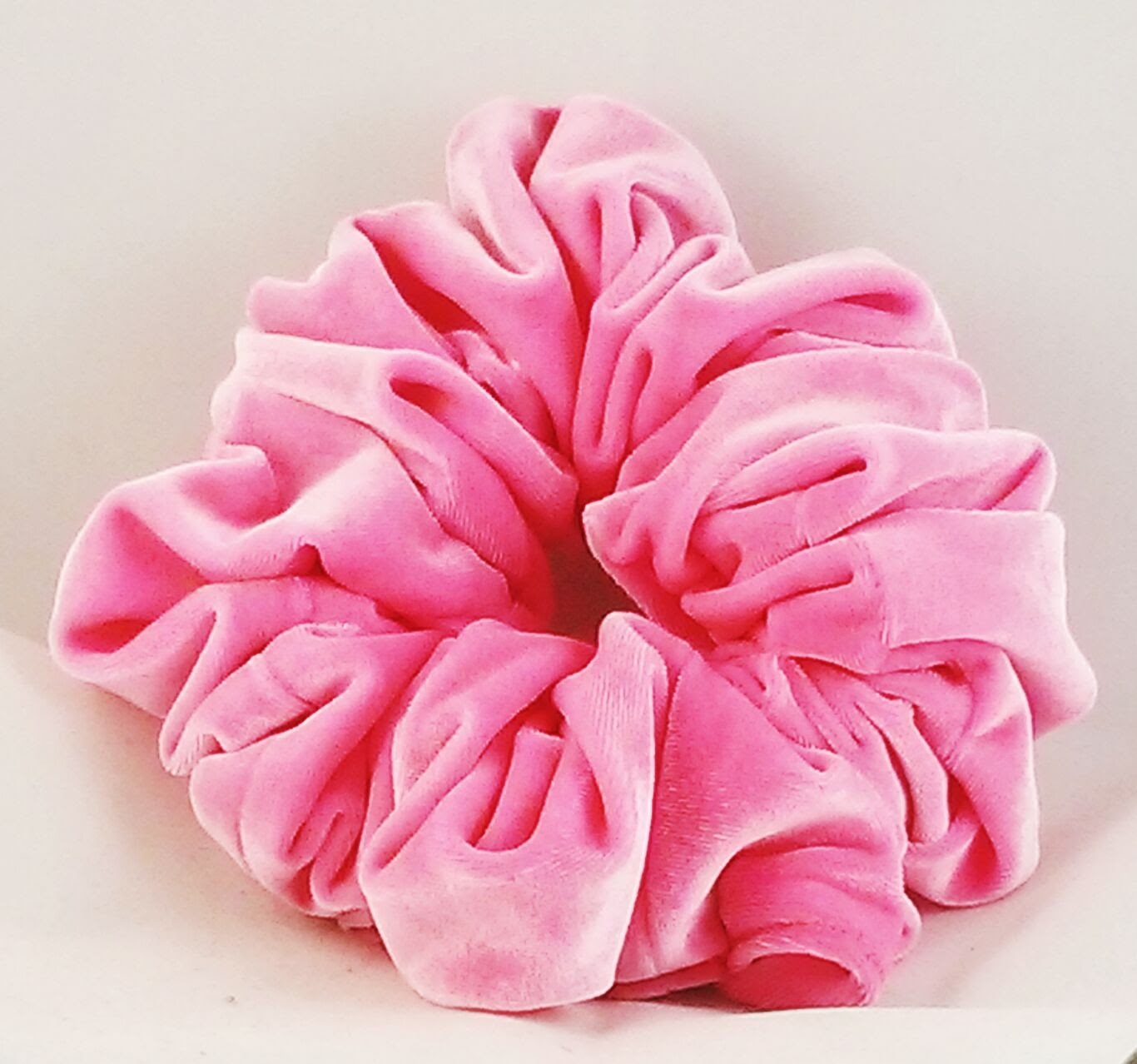 Neon Pink Velvet Scrunchy - Jumbo
