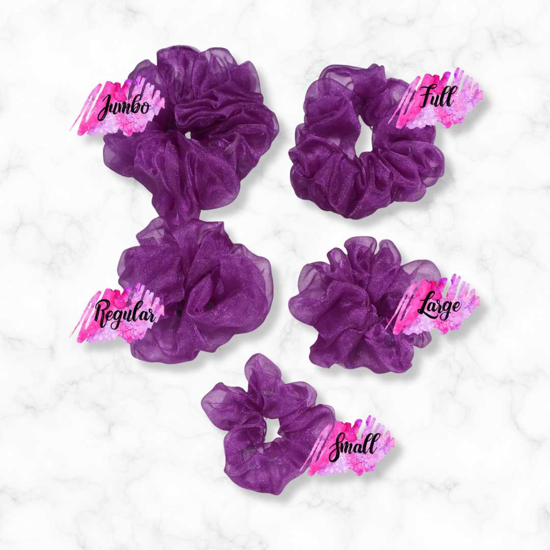 Purple Organza Hair Scrunchy