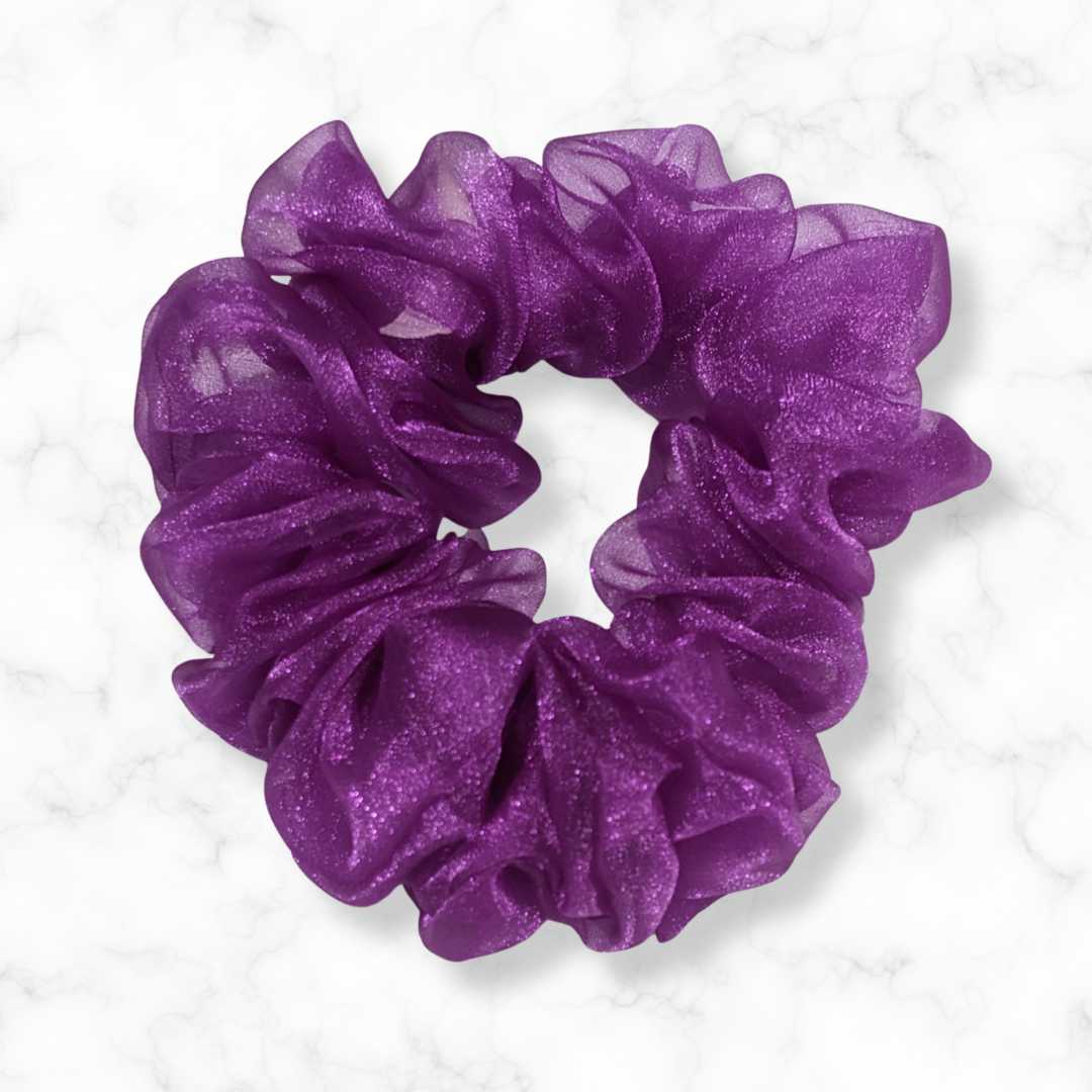 Purple Organza Hair Scrunchy