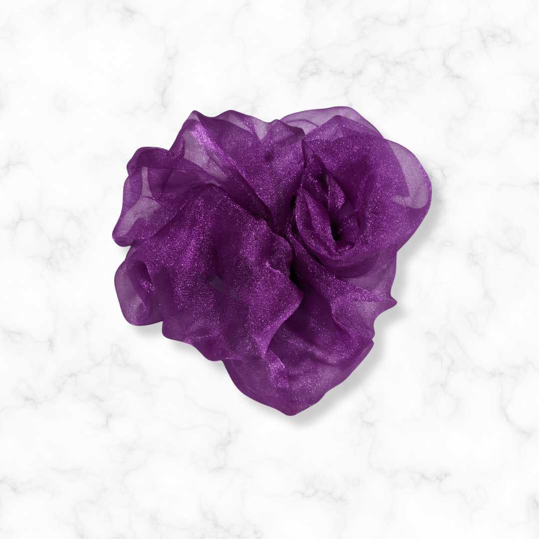 Purple Crystal Organza Scrunchie