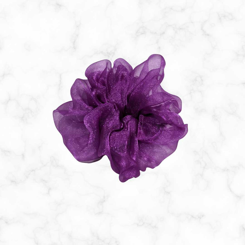 Purple Organza Hair Scrunchy