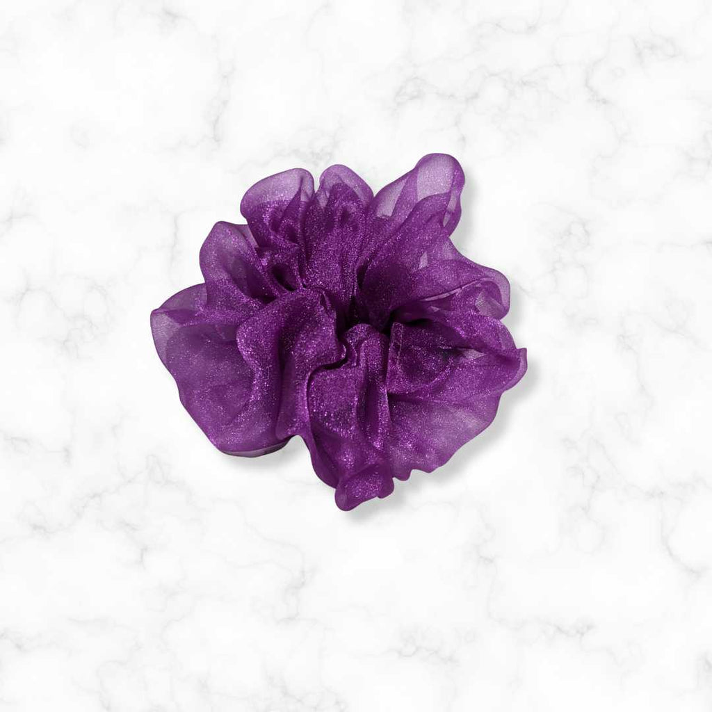 Purple Crystal Organza Scrunchie