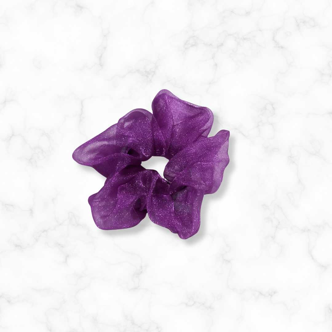 Purple Organza Hair Scrunchy