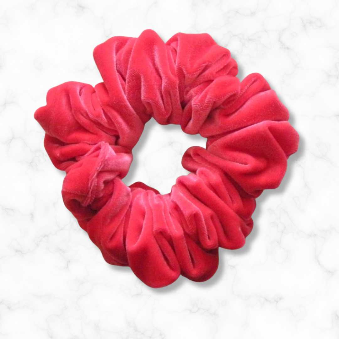 Hot Pink Velvet Scrunchy